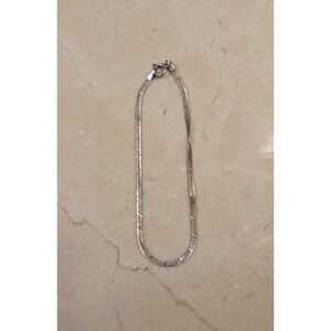 Vintage Italian Sterling Silver Herringbone Bracelet 7.25"